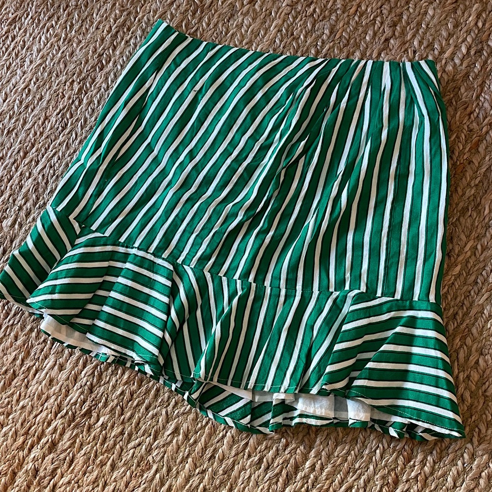 House of Harlow green striped skirt